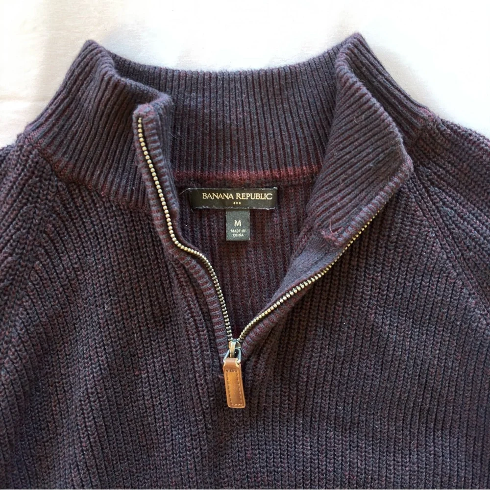 Banana Republic Men's Dark Gray Zip-Up Sweater